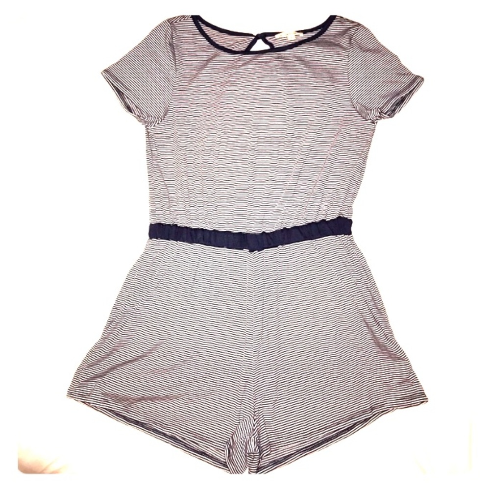 NWOT Open Back Striped Romper